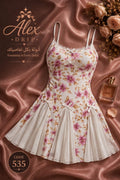 Floral Lace Nightdress – Soft Pink & White