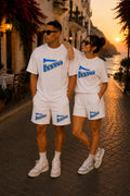 Blue Wave Matching Set – Oversized Unisex Summer Outfit