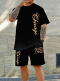 Chicago Streetwear Set – Black T-Shirt & Shorts (23 Edition